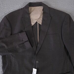 Joseph Abboud Blazer Mens XL /46R Brown Surgeon Cuff Unstructured Linen NEW